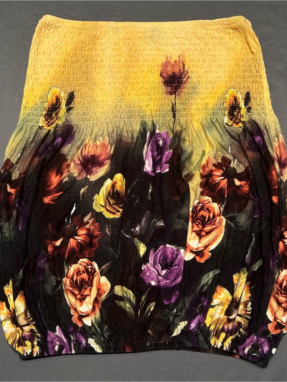 Lascana for Venus Ombré Floral Smocked Tube Top with Bubble Hem